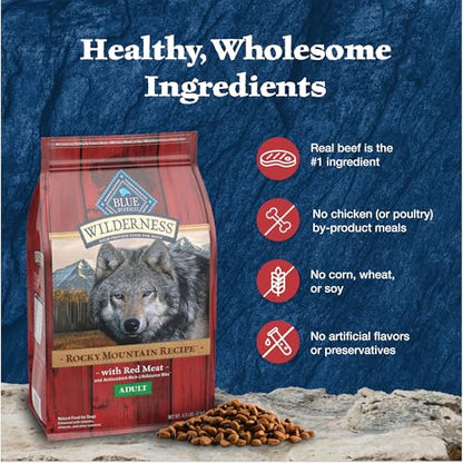 High-Protein Adult Dry Dog Food Wholesome Grains Red Meat