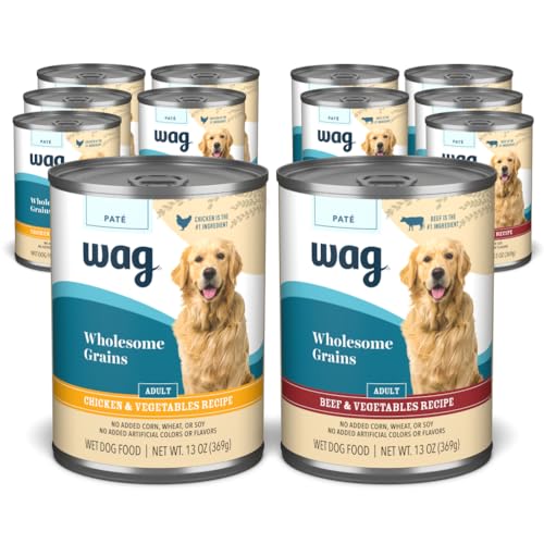 Wholesome Grains Adult Pate Canned Dog Food Variety Pack Vegetables Recipe 13oz (Pack of 12)