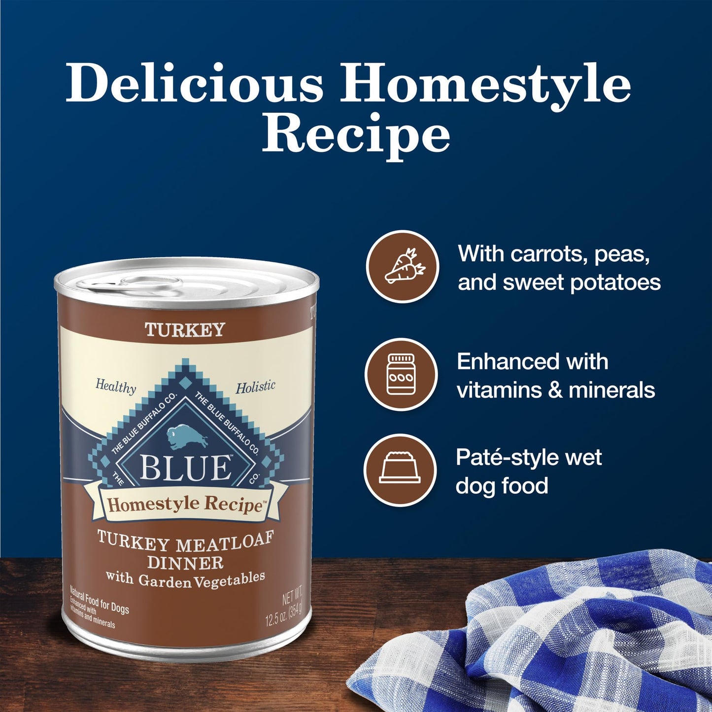 Homestyle Recipe Adult Wet Dog Food, Made with Natural Ingredients, Turkey Dinner With Garden Vegetables