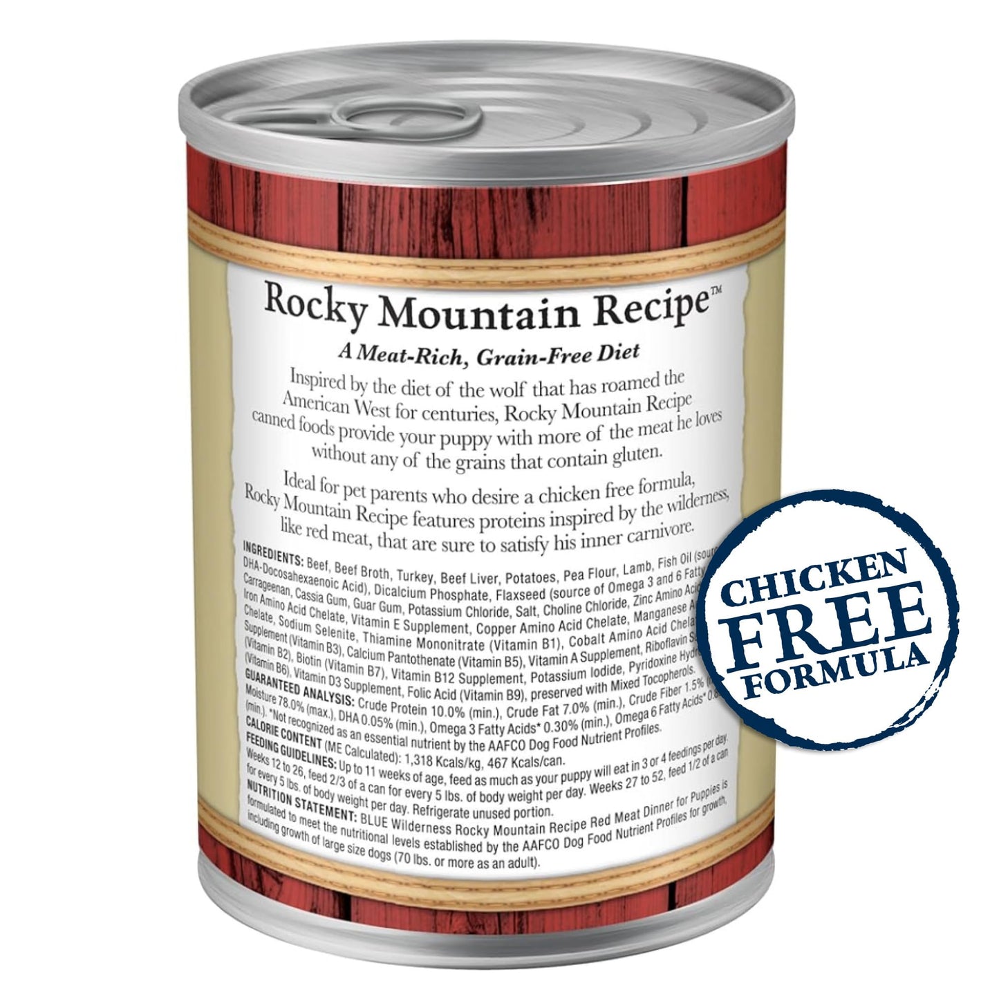 Rocky Mountain Recipe Puppy Wet Dog Food, High-Protein & Grain-Free, Made with Natural Ingredients, Red Meat Dinner, 12.5-oz. Cans (12 Count)